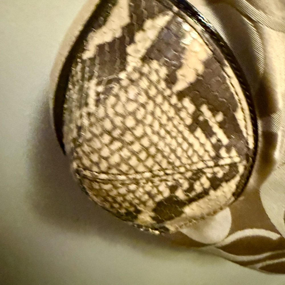 Coach Signature Jacquard Hobo Shoulder Bag w/ Snakeskin Trim - Picture 11 of 15